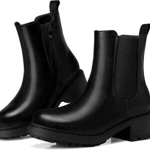 Elegant Women's Chunky Heel Chelsea Boots with Lug Sole - Fall Fashion 2025